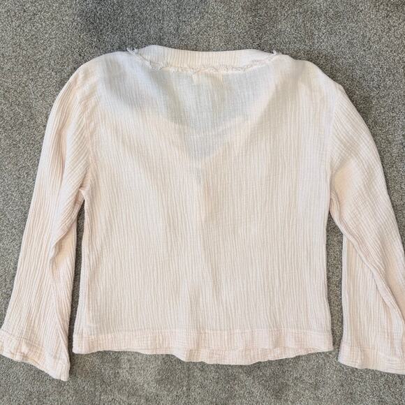 Anthropologie Cloth & Stone medium gauze lattice lace front tie top TLS1 2739 - Picture 8 of 11